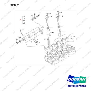 920401-00370 COIL ASSY;WG3800 PN DF - full parts diagram, item 7 marked - genuine Doosan / Bobcat forklift part