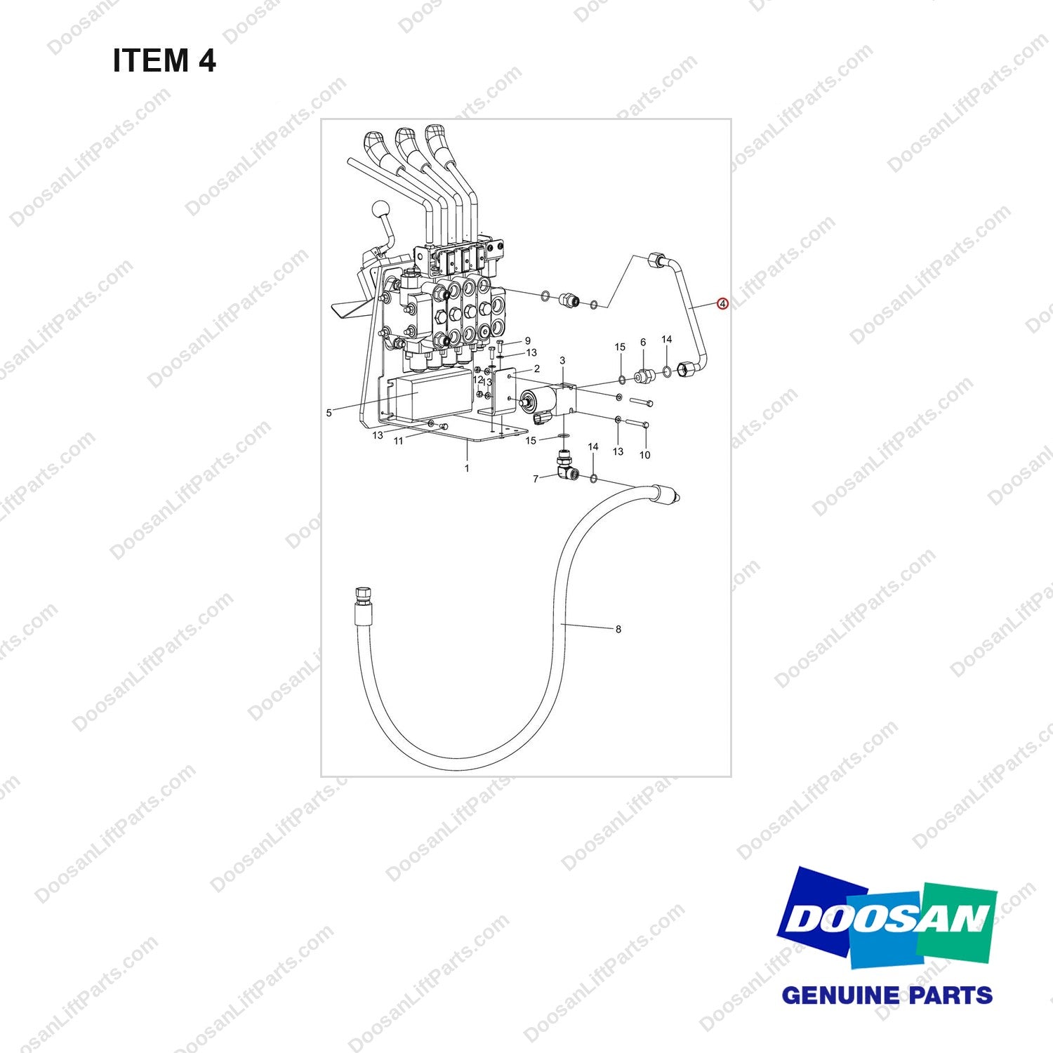 920403-00166 CHANGEOVER ARRANGEMENT;LIFT LOCKING OPTI - full parts diagram, item 4 marked - genuine Doosan / Bobcat forklift part