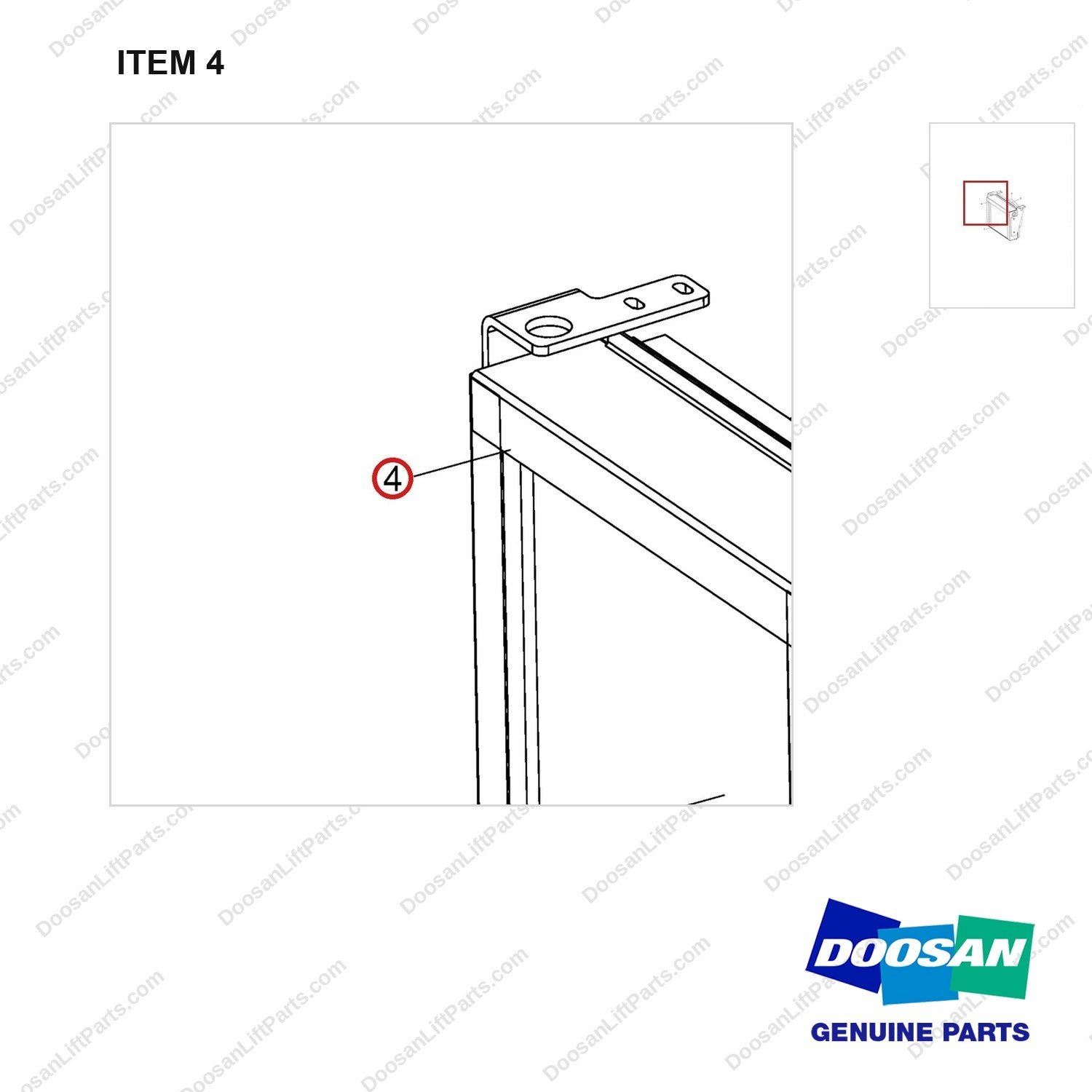 940106-00018 COOLER ASSY,OIL; REMOTE OIL COOLER - parts diagram, item 4 shown - genuine Doosan / Bobcat forklift part