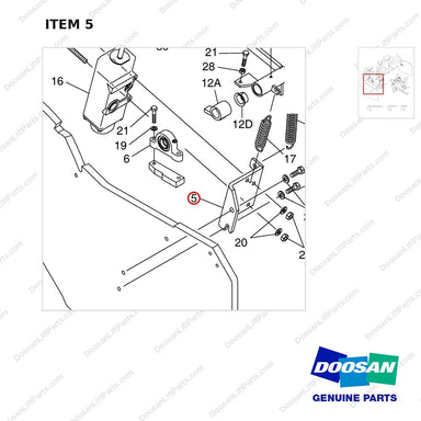 950205-05816 CHASSIS CONTROL GP-CREEPER & BRAKE - parts diagram, item 5 shown - genuine Doosan / Bobcat forklift part