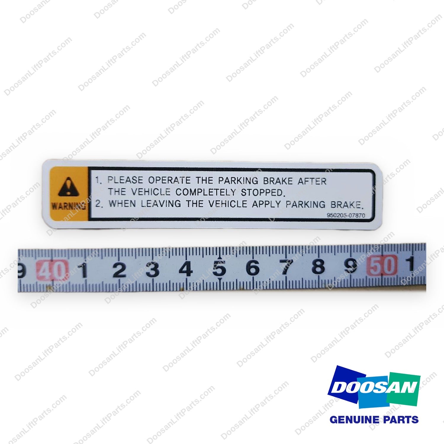 950205-07870 - Parking Brake Epb Decal - OEM Doosan Daewoo Bobcat