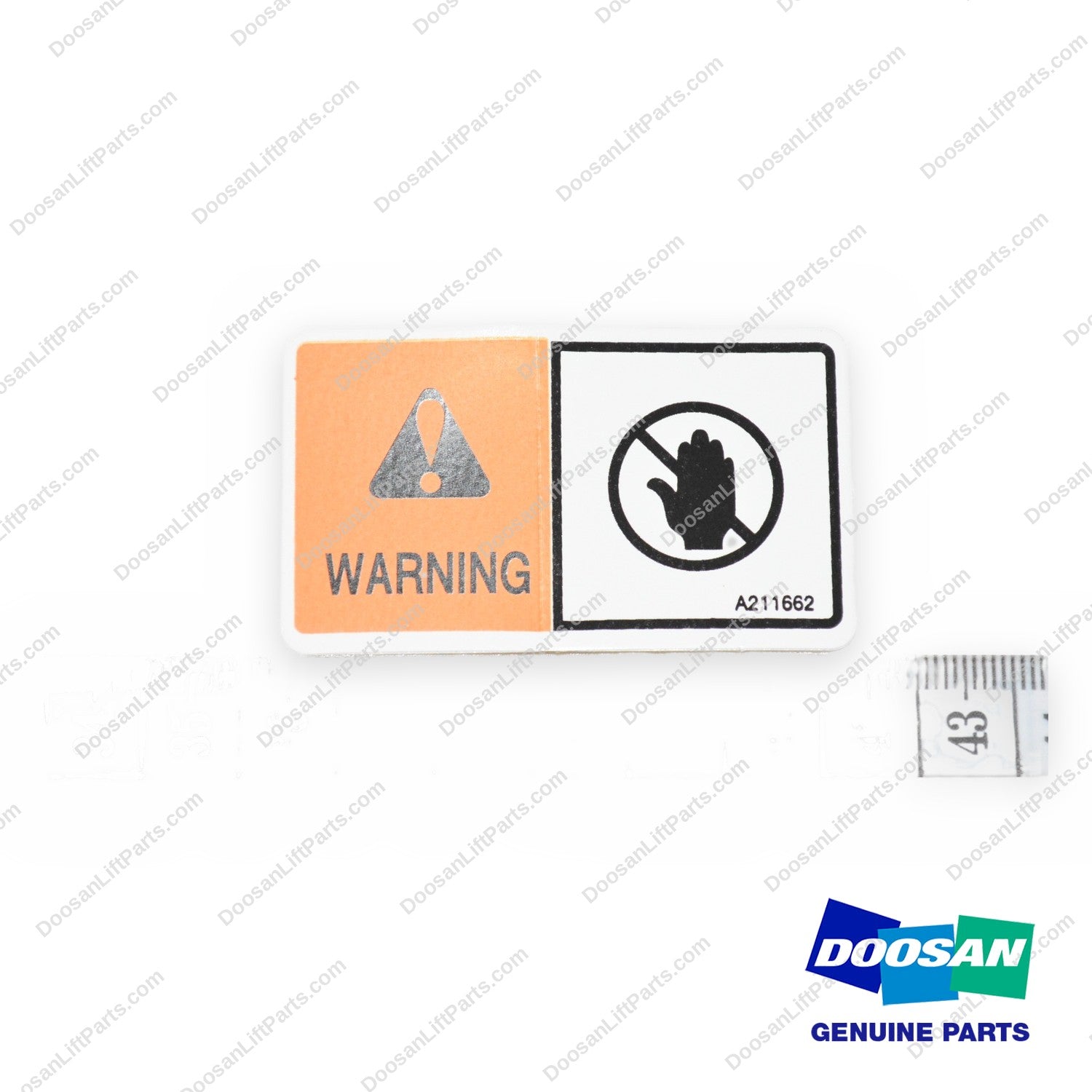 950205-09142 (replaces 916850, A200640, A211662) - Hand Warning Film - OEM Doosan Daewoo Bobcat