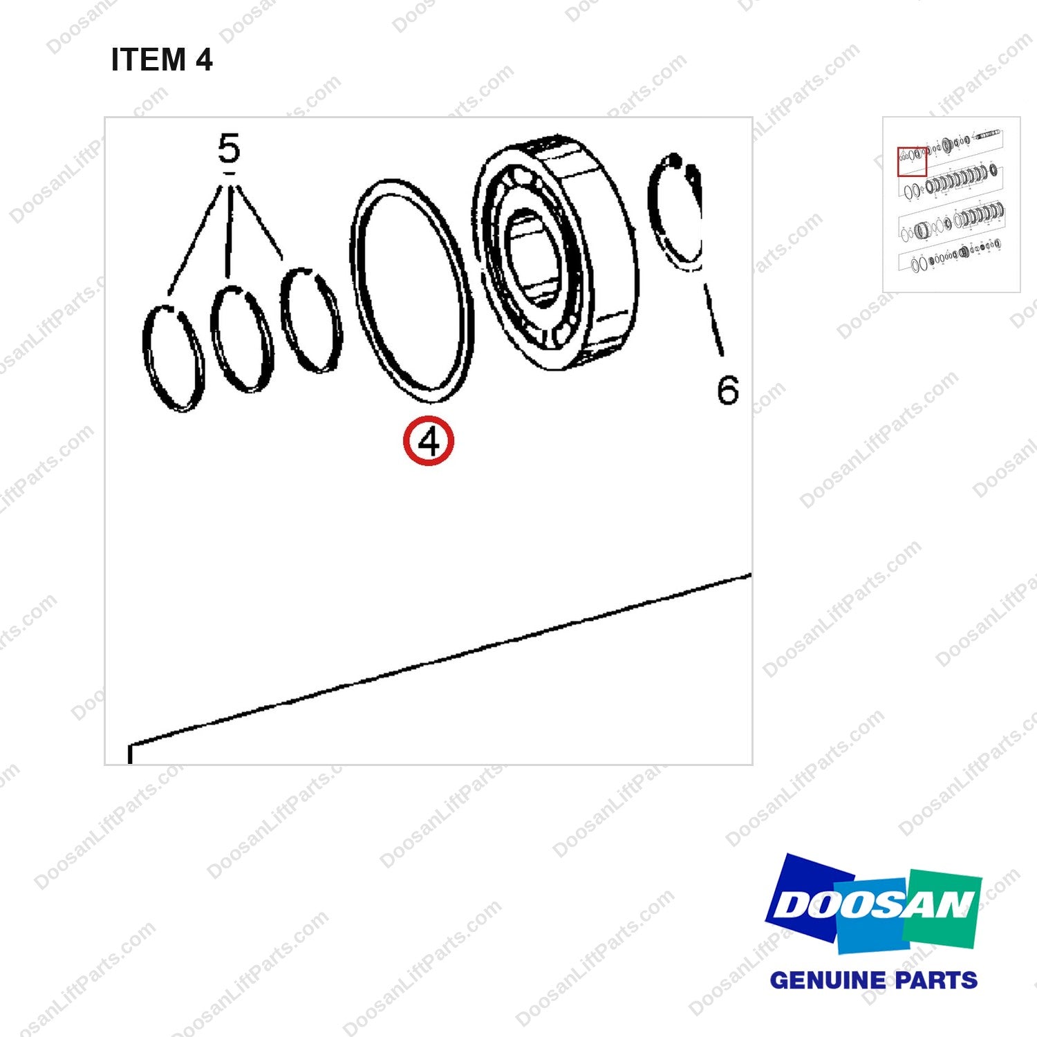 A133211 TRANSMISSION - 3 OF 12 - parts diagram, item 4 shown - genuine Doosan / Bobcat forklift part