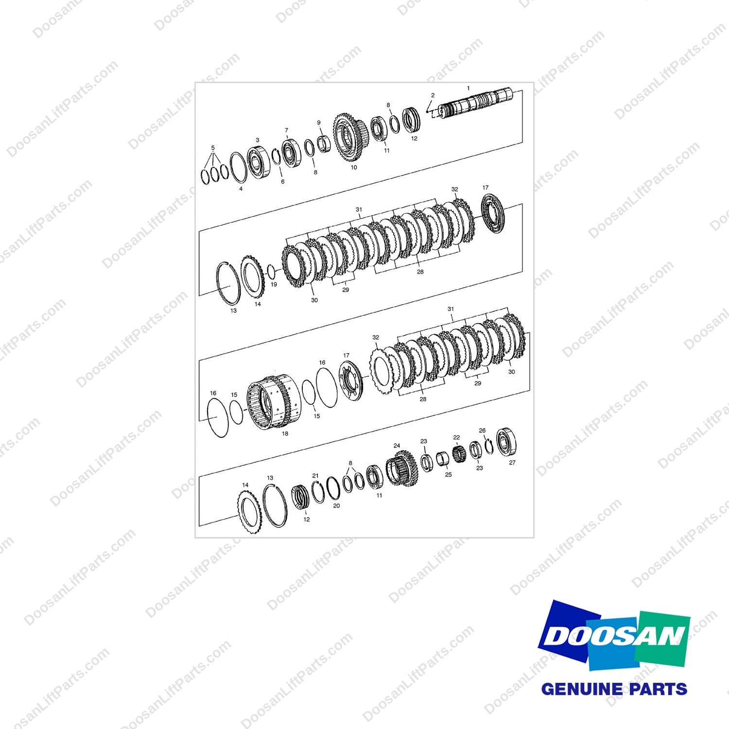 A133249 TRANSMISSION - 3 OF 12 - full parts diagram - genuine Doosan / Bobcat forklift part