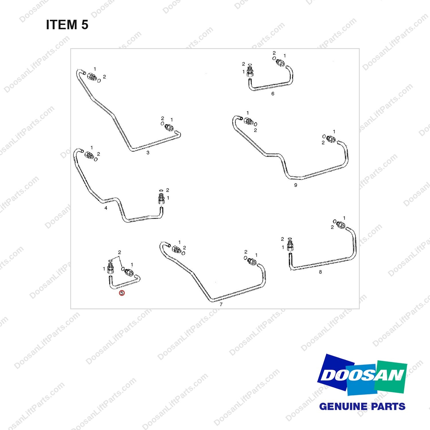 A133799 TRANSMISSION - 12 OF 12(A133966) - full parts diagram, item 5 marked - genuine Doosan / Bobcat forklift part