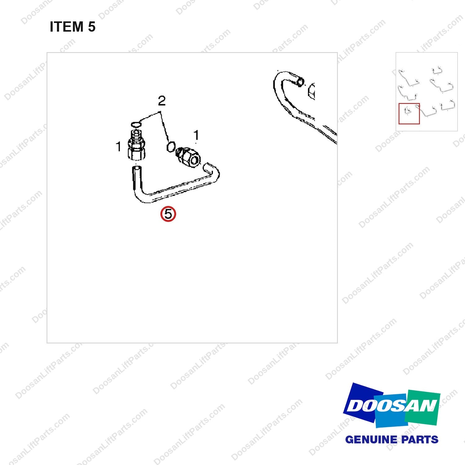 A133799 TRANSMISSION - 12 OF 12(A133966) - parts diagram, item 5 shown - genuine Doosan / Bobcat forklift part