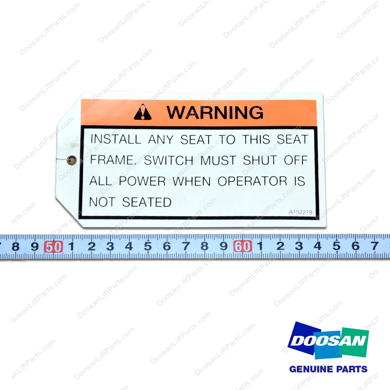 Tag;warning - Doosan Forklift Part A152219
