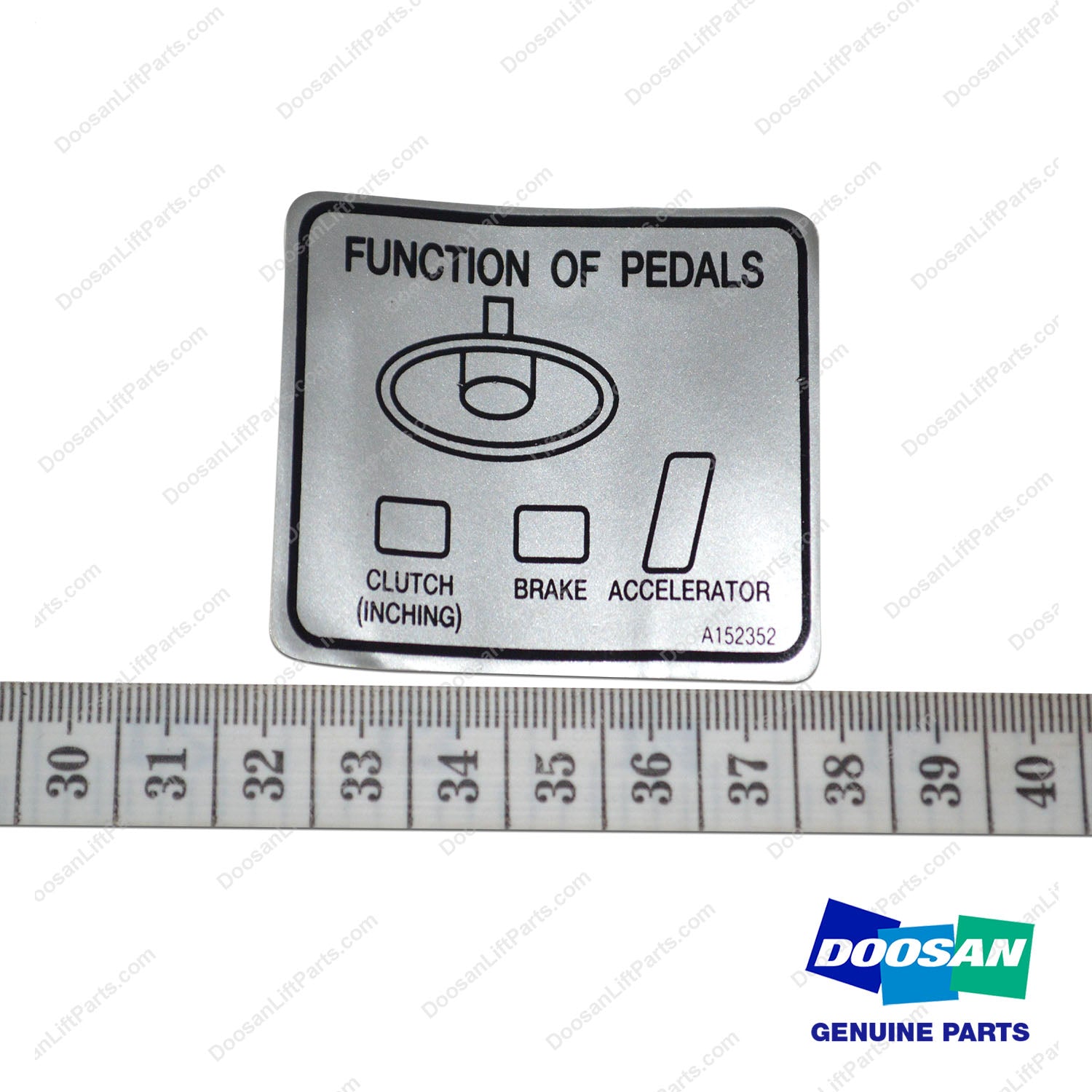 Film;pedal Function, English - Doosan Forklift Part A152352