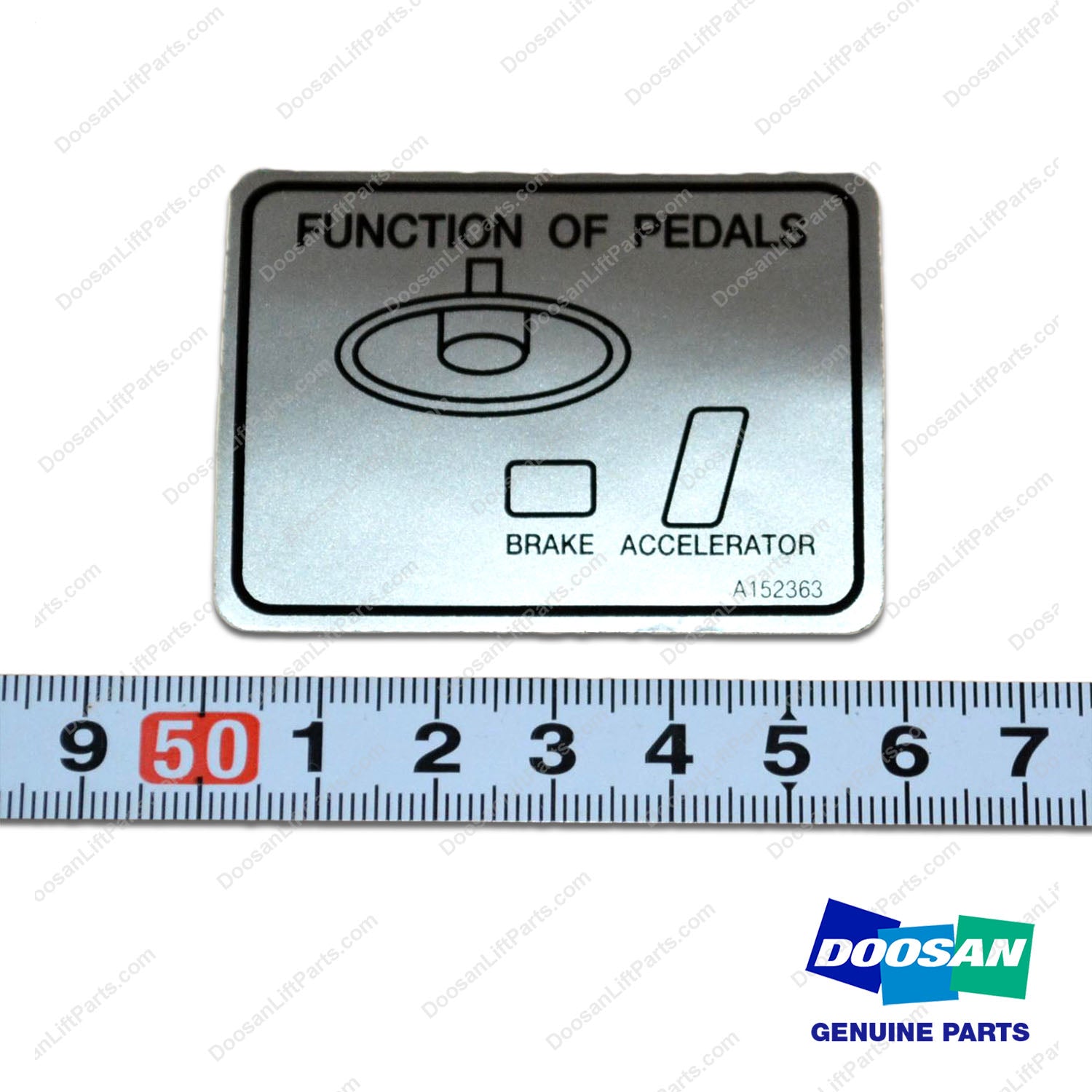 Film;pedal Function, English - Doosan Forklift Part A152363
