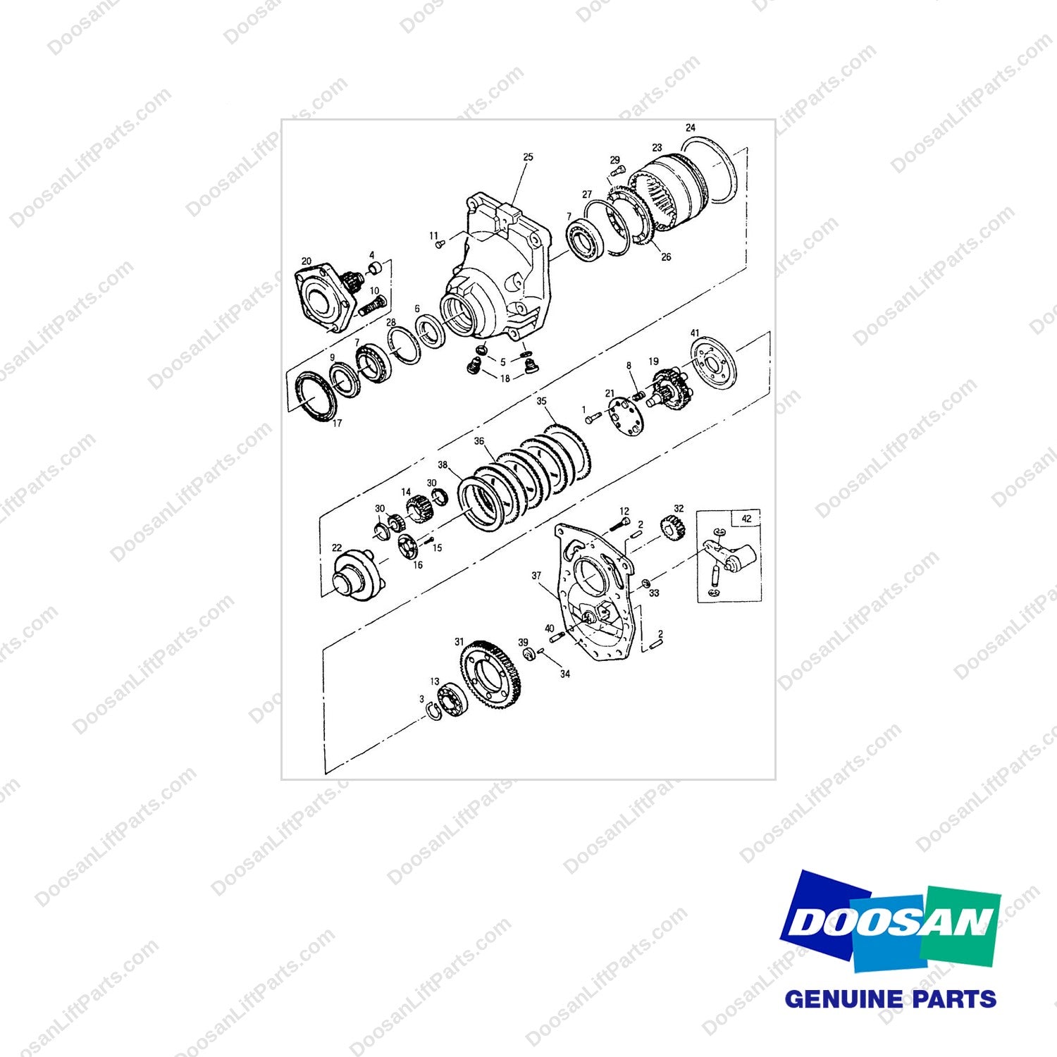 A153059 AXLE GP-DRIVE - full parts diagram - genuine Doosan / Bobcat forklift part