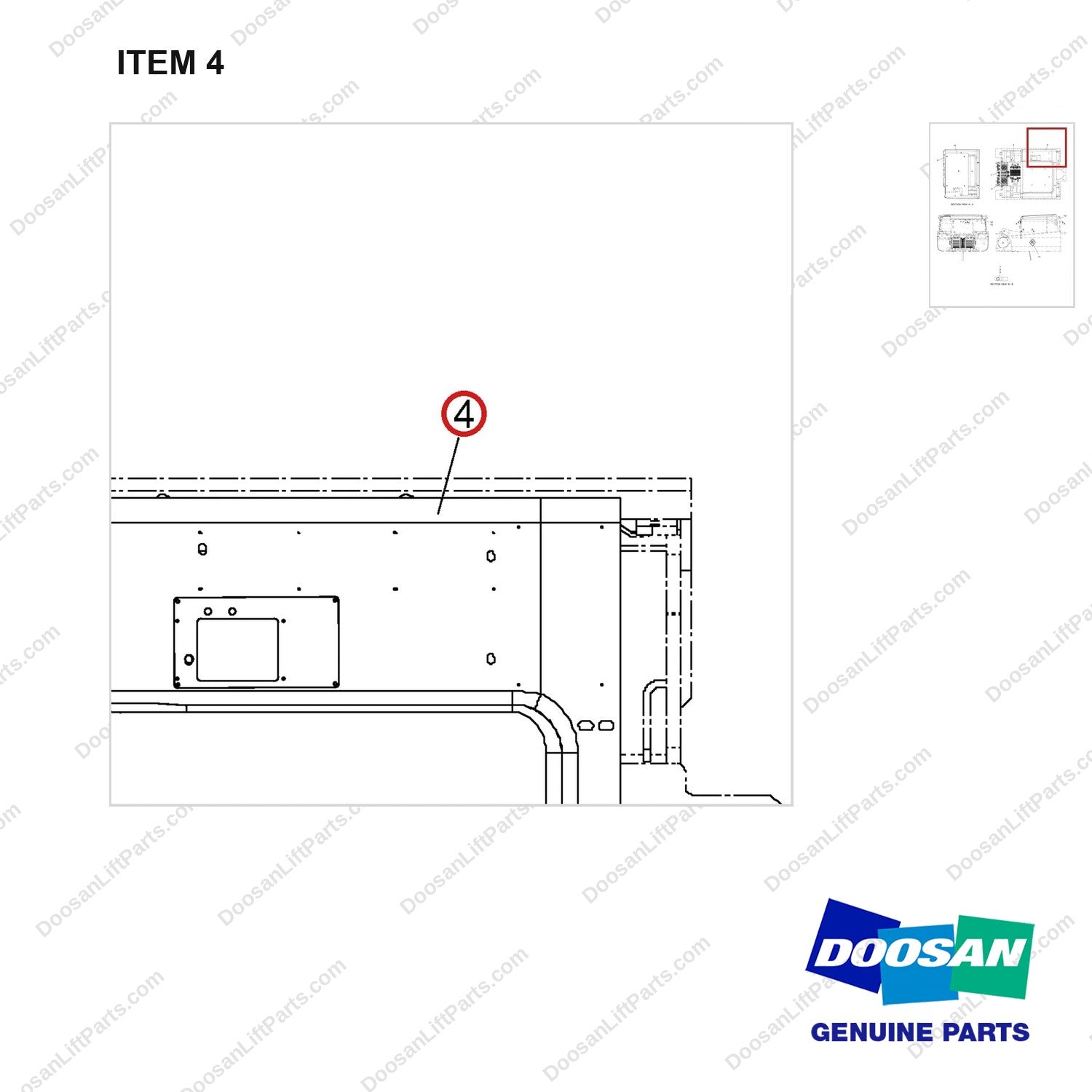 A159186 CHANGEOVER AR;EE TYPE(36V) - parts diagram, item 4 shown - genuine Doosan / Bobcat forklift part