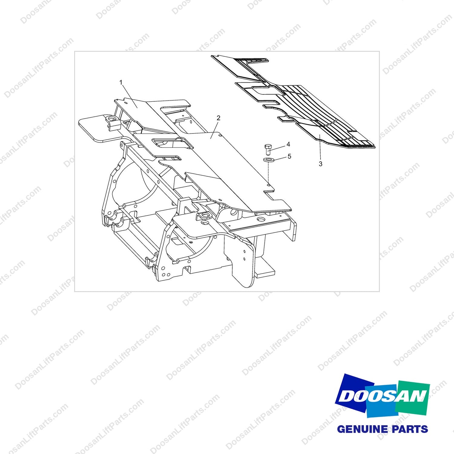 A159560 FLOOR PLATE GP - full parts diagram - genuine Doosan / Bobcat forklift part