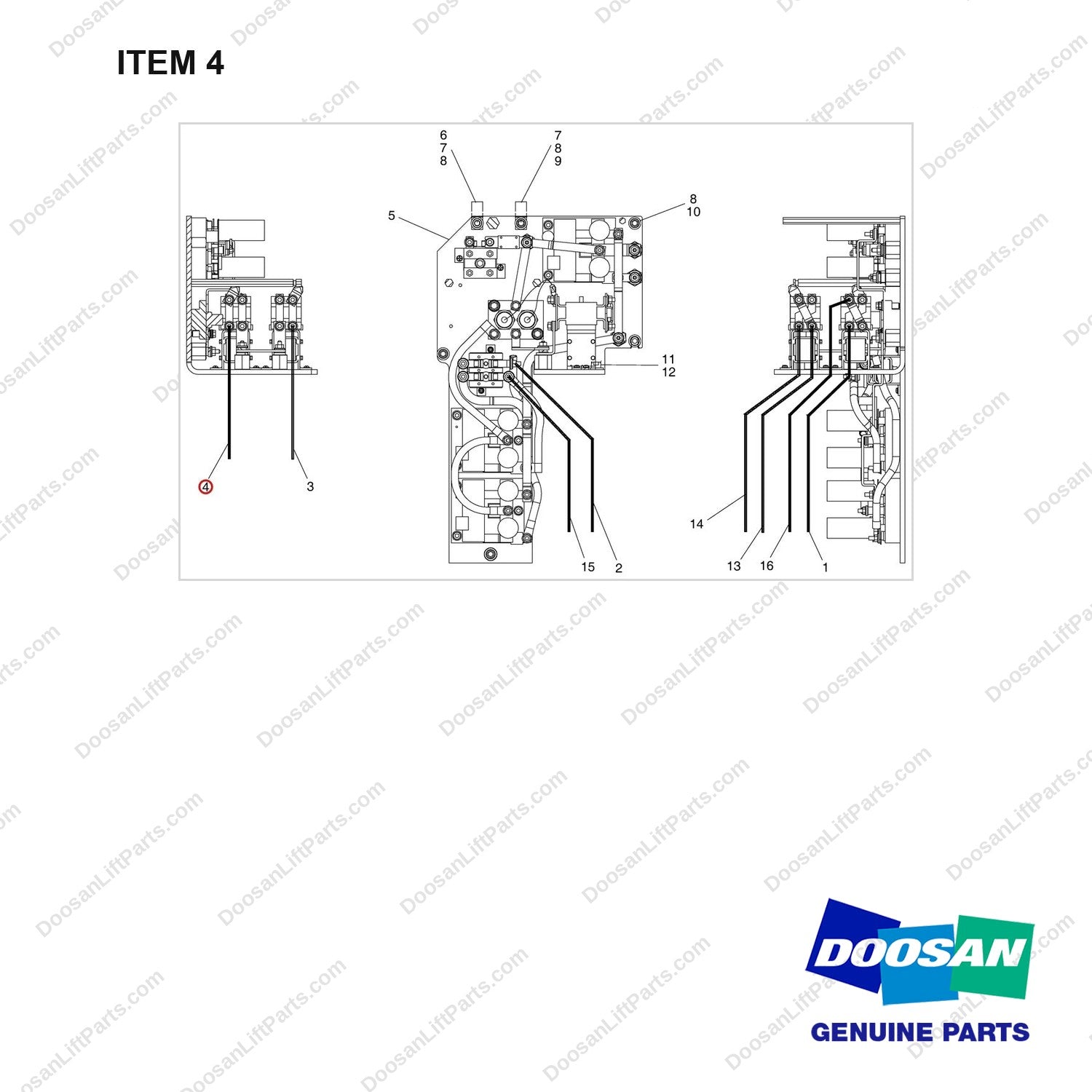 A200577 CONTROL GP-ELECTRONIC - BC18/20T - full parts diagram, item 4 marked - genuine Doosan / Bobcat forklift part