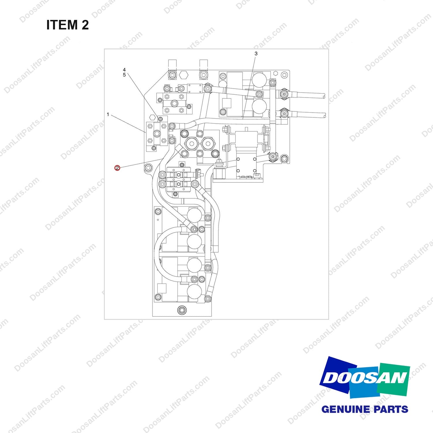 A201306 PUMP BYPASS CONTACTOR KIT - full parts diagram, item 2 marked - genuine Doosan / Bobcat forklift part