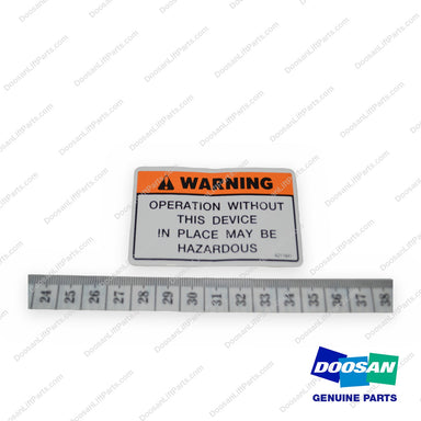 Film;load Backrest Warning - Doosan Forklift Part A211641