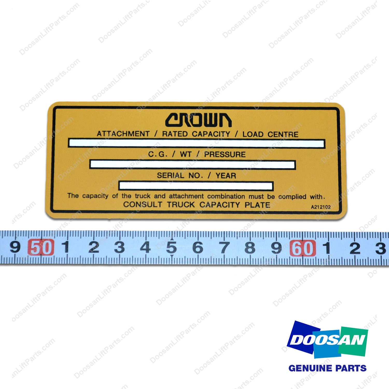 Plate;attach I.d(English) - Doosan Forklift Part A212102