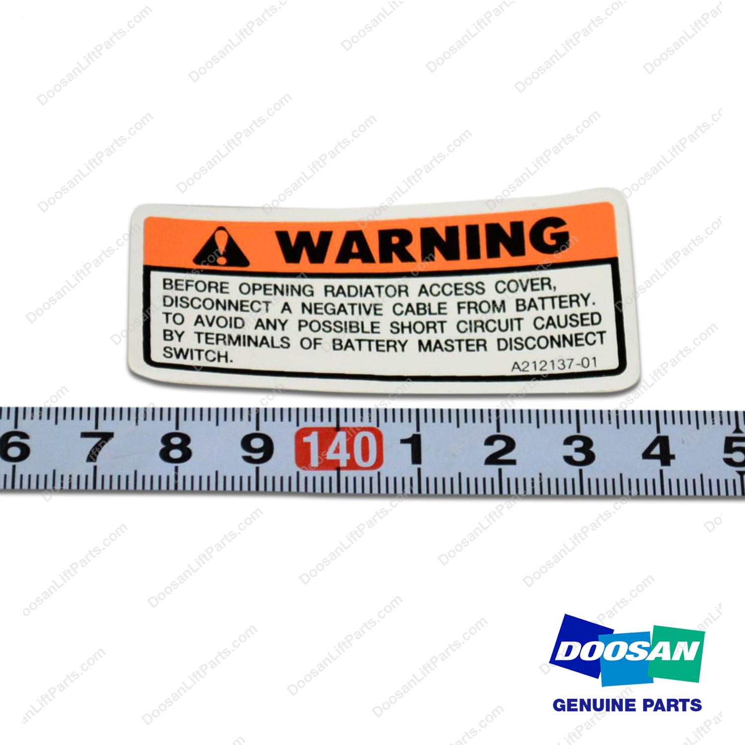 Film;warning - Doosan Forklift Part A212137