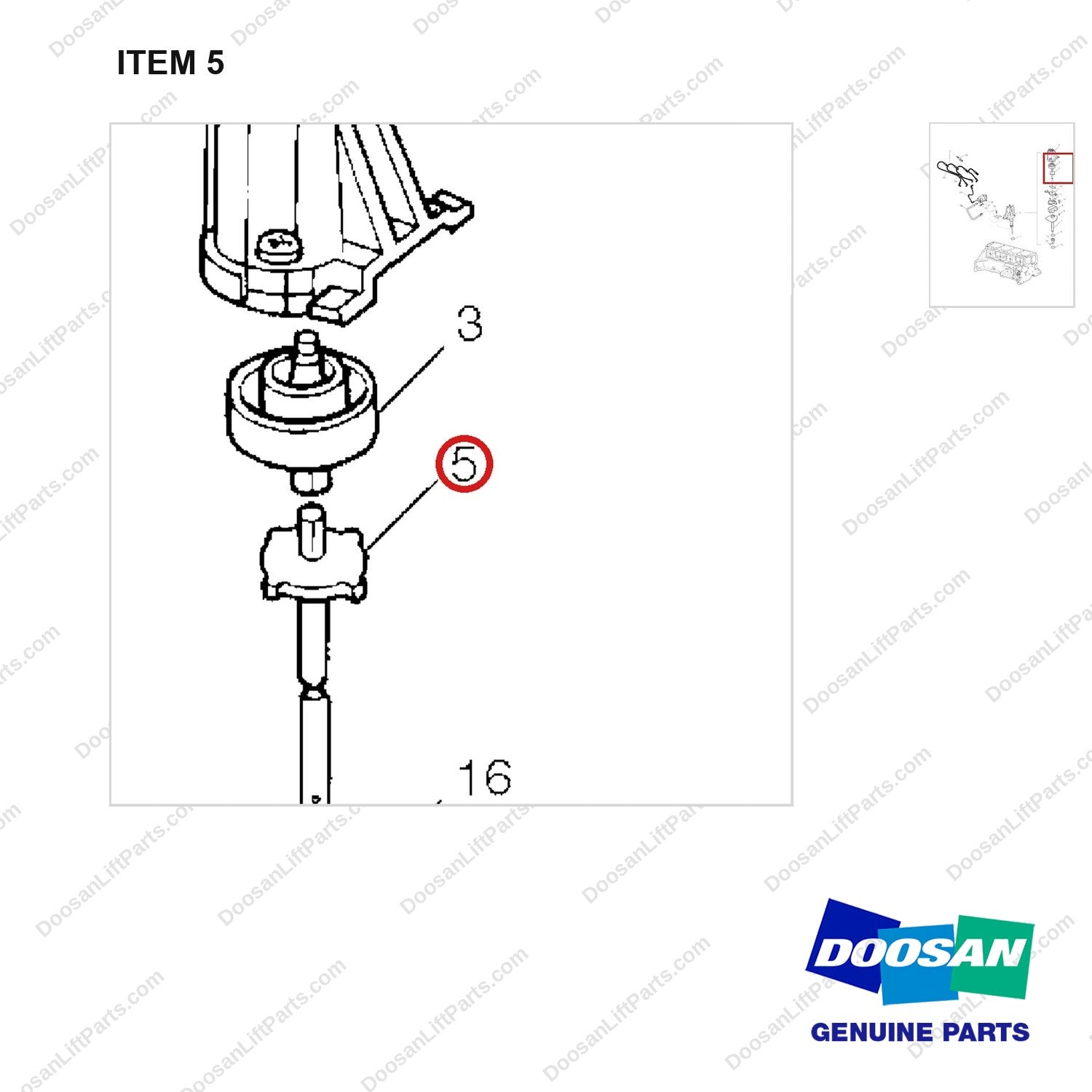 A218737 COIL & DISTRIBUTOR GP - parts diagram, item 5 shown - genuine Doosan / Bobcat forklift part