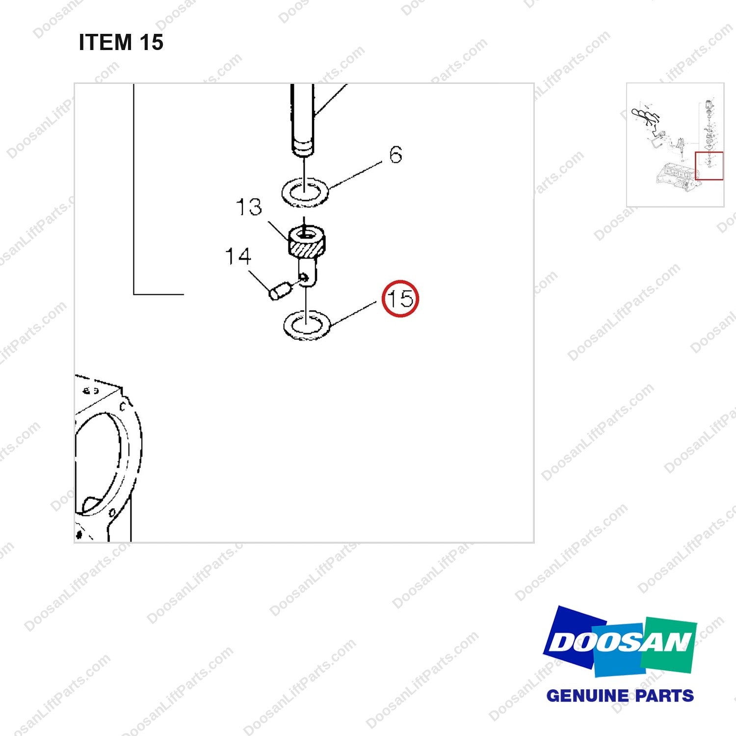 A218747 COIL & DISTRIBUTOR GP - parts diagram, item 15 shown - genuine Doosan / Bobcat forklift part