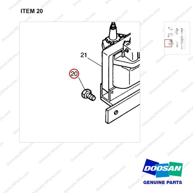 A218750 DISTRIBUTOR AND IGNITION COMPONENTS - parts diagram, item 20 shown - genuine Doosan / Bobcat forklift part