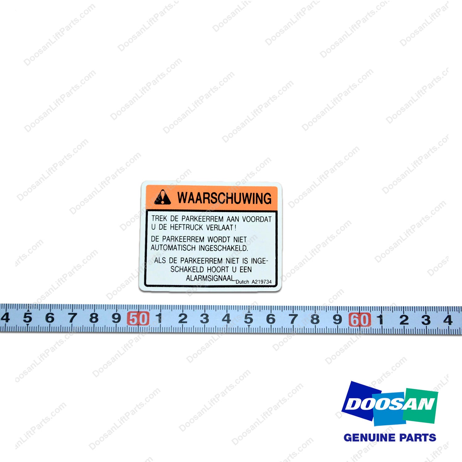 Film;warning Monoped(Dutch) - Doosan Forklift Part A219734