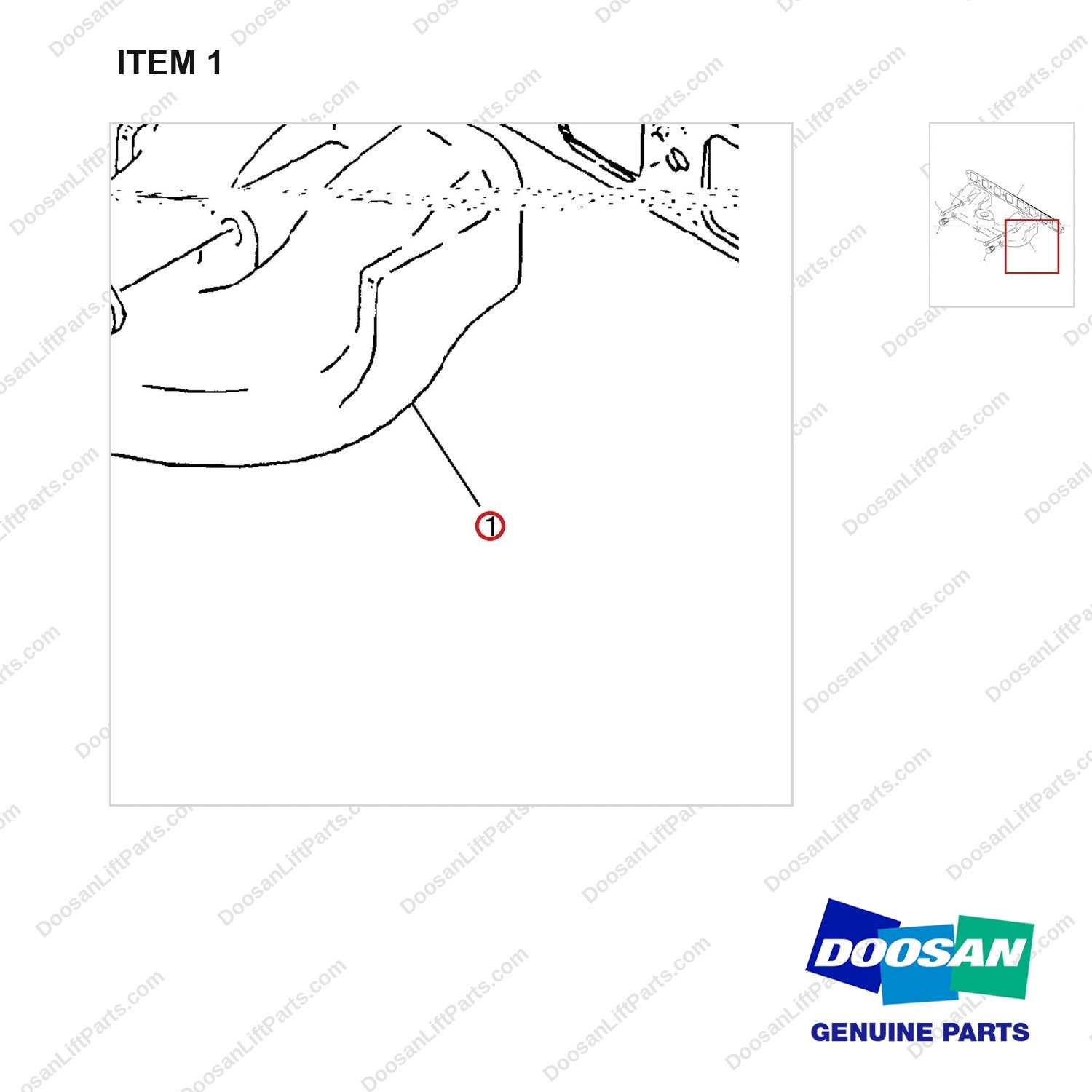 A223123 MAINIFOLD GP-INTAKE - parts diagram, item 1 shown - genuine Doosan / Bobcat forklift part