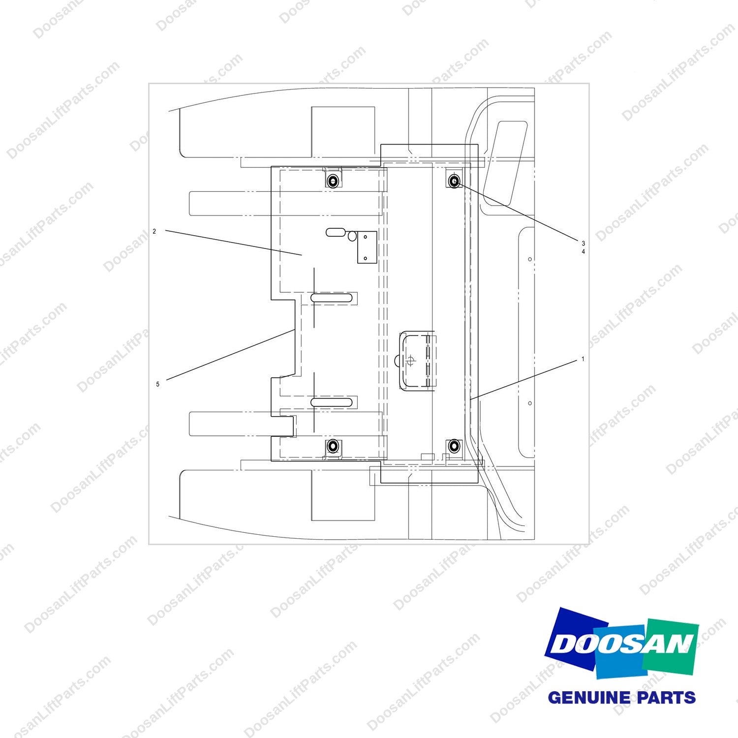 A231661 FLOOR PLATE GP - full parts diagram - genuine Doosan / Bobcat forklift part