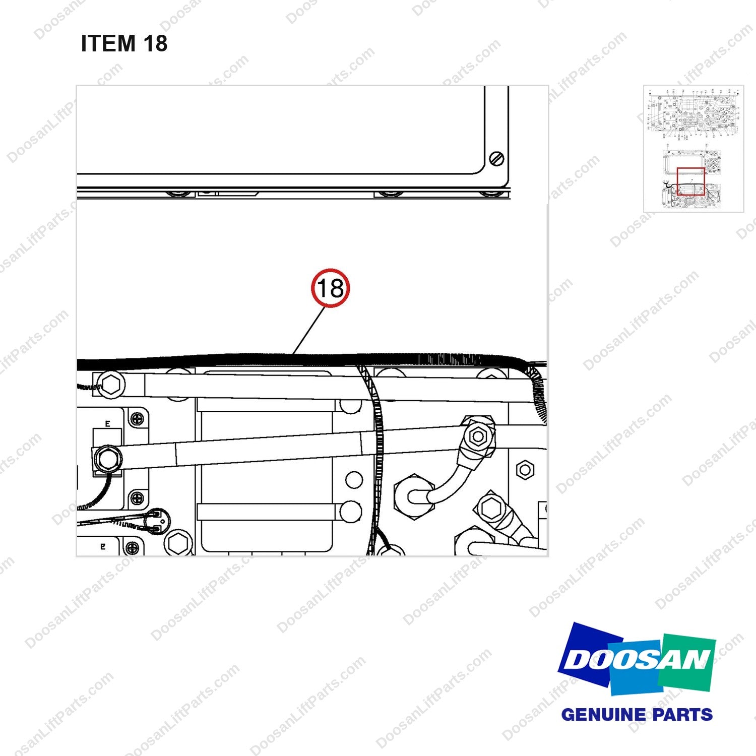 A244216 CONTROLLER AS - PART 1 OF 2 - parts diagram, item 18 shown - genuine Doosan / Bobcat forklift part