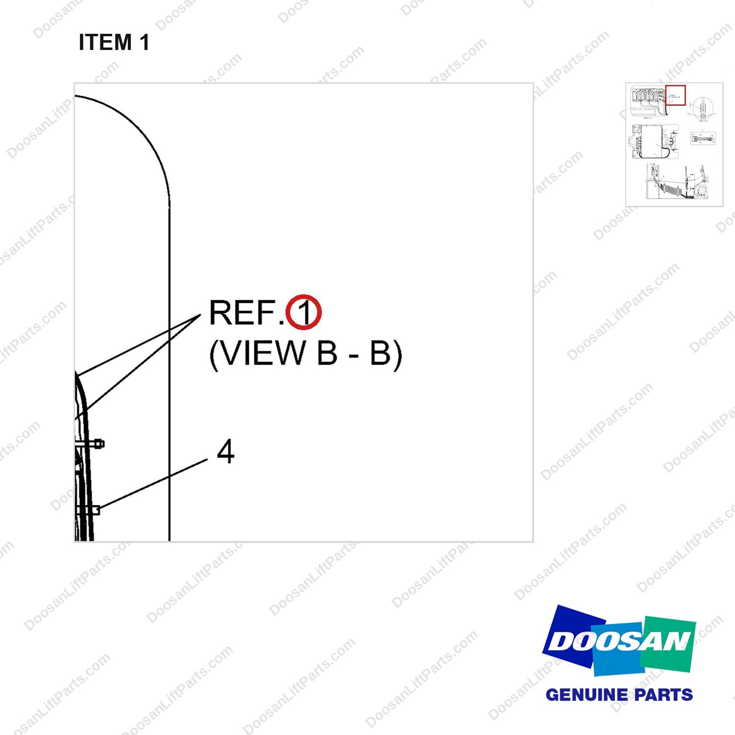 A244586 CONNECTOR GP-BATTERY(SB 175 BLUE)-SE MOTOR - parts diagram, item 1 shown - genuine Doosan / Bobcat forklift part