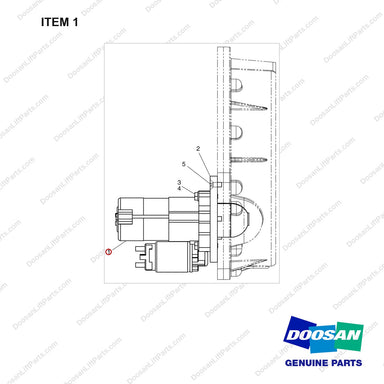 A250115 STARTING MOTER GP-ELECTRIC - full parts diagram, item 1 marked - genuine Doosan / Bobcat forklift part