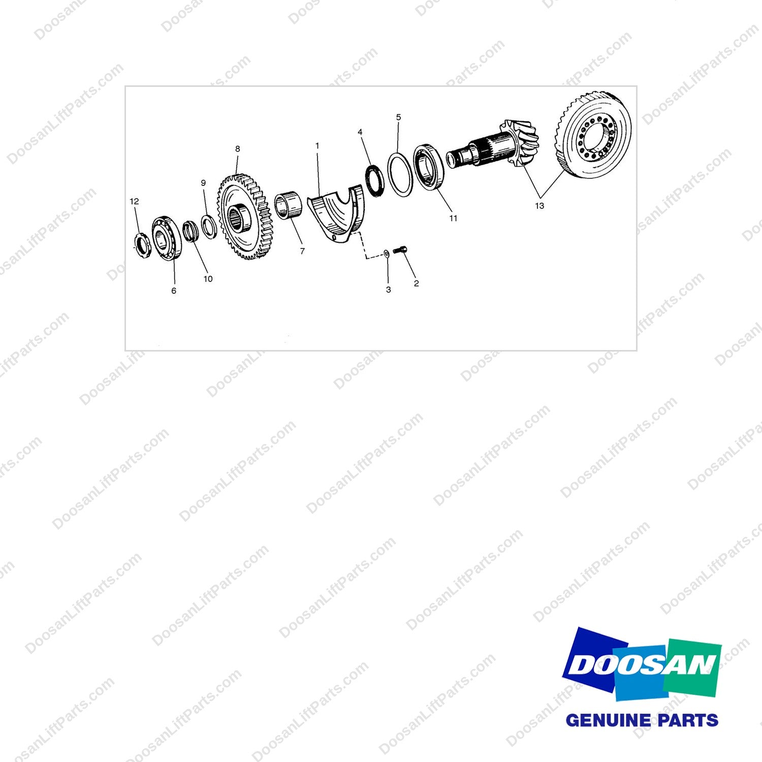 A250511 DRIVE GP-X-MSN - OUTPUT - full parts diagram - genuine Doosan / Bobcat forklift part