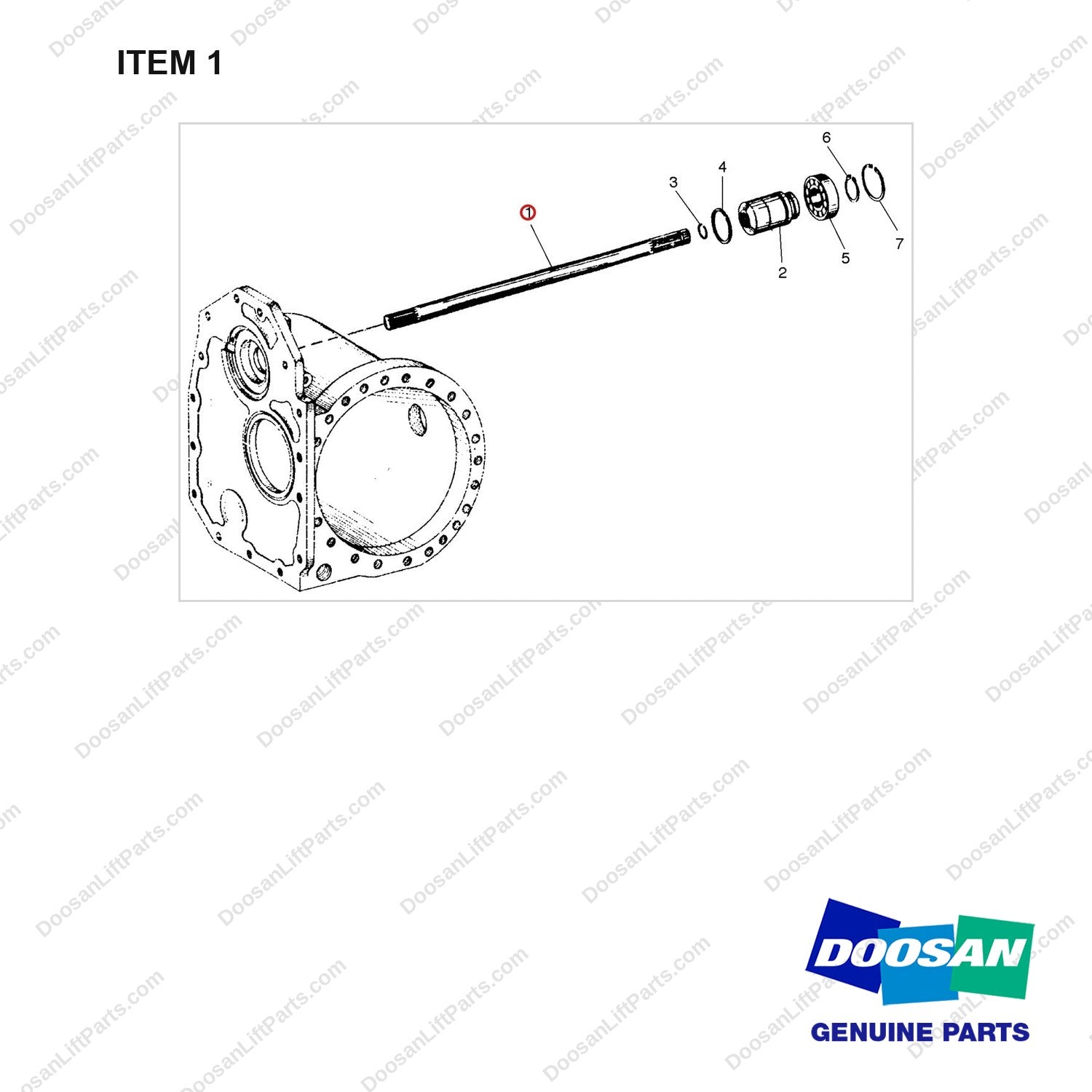 A250582 POWER TAKEOFF GP - full parts diagram, item 1 marked - genuine Doosan / Bobcat forklift part