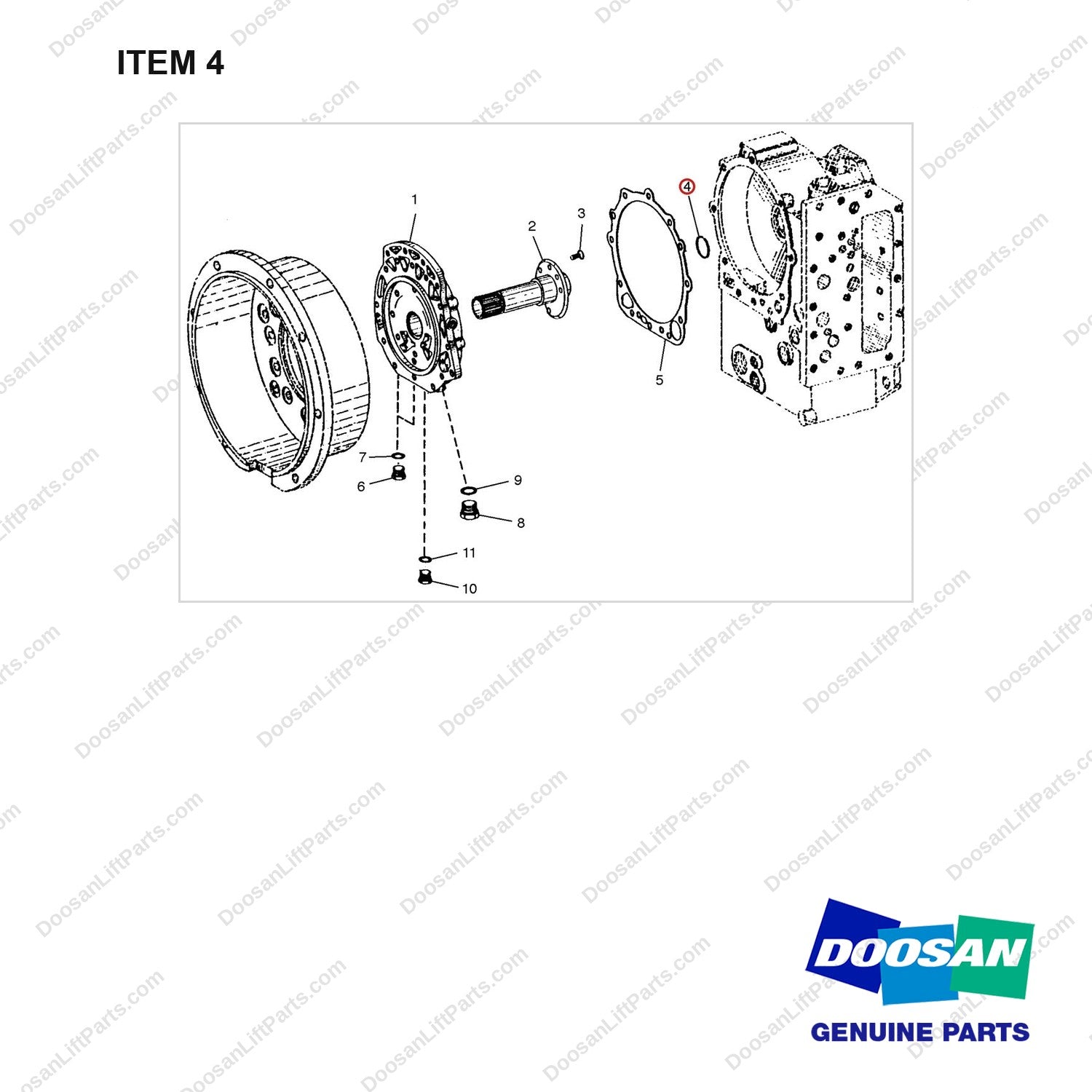 A250584 COVER GP-FRONT - full parts diagram, item 4 marked - genuine Doosan / Bobcat forklift part