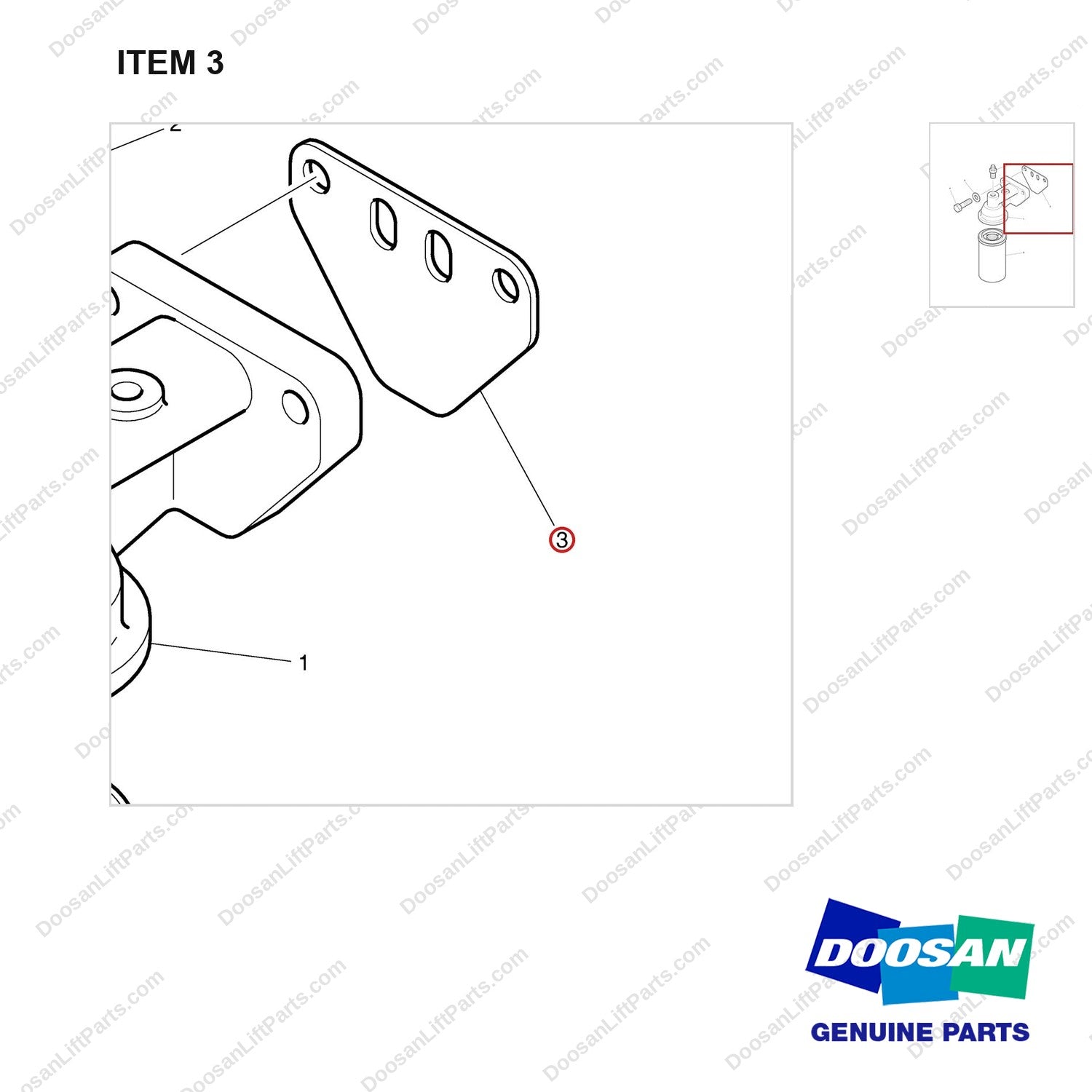 A251024 FILTER GP-OIL - parts diagram, item 3 shown - genuine Doosan / Bobcat forklift part