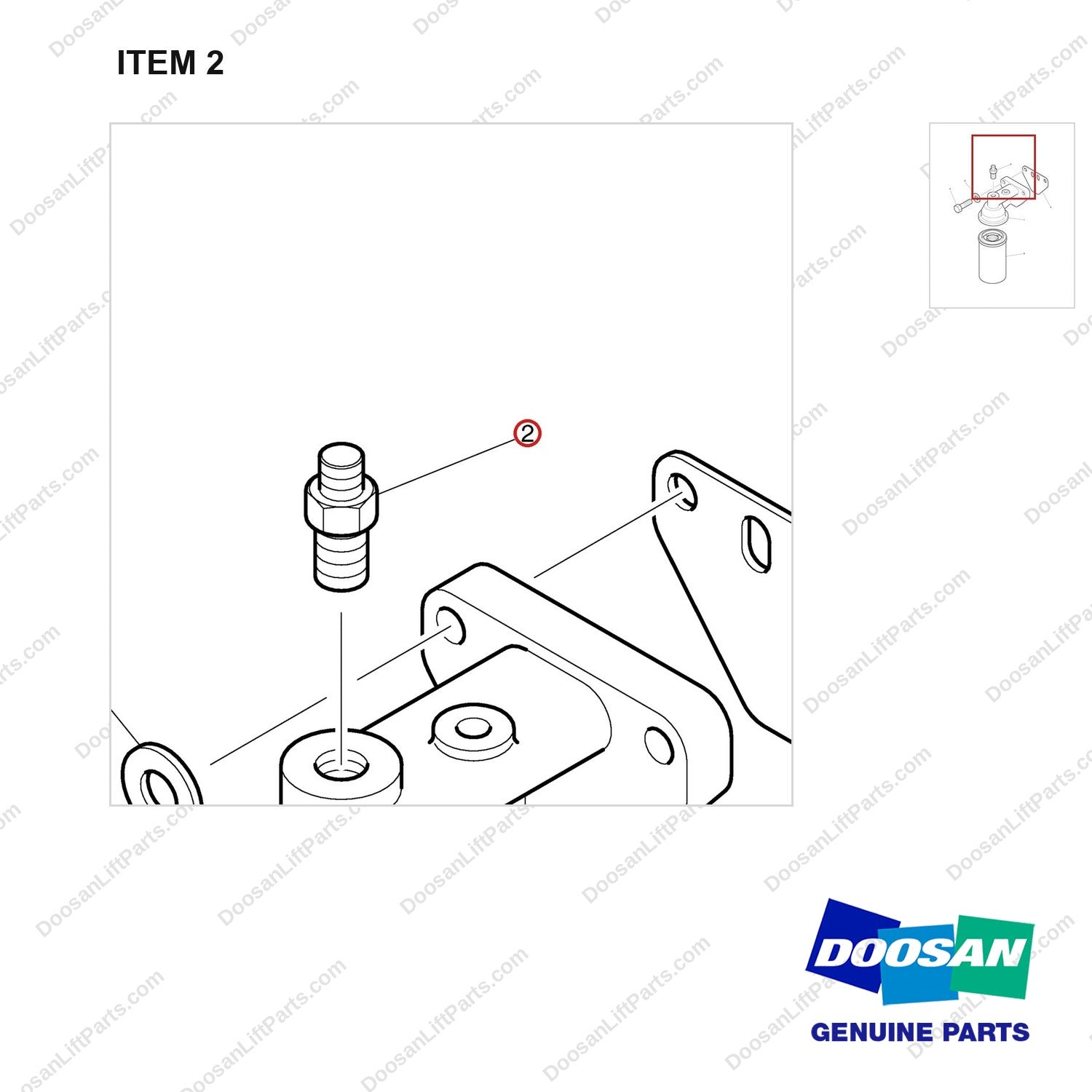 A251026 FILTER GP-OIL - parts diagram, item 2 shown - genuine Doosan / Bobcat forklift part