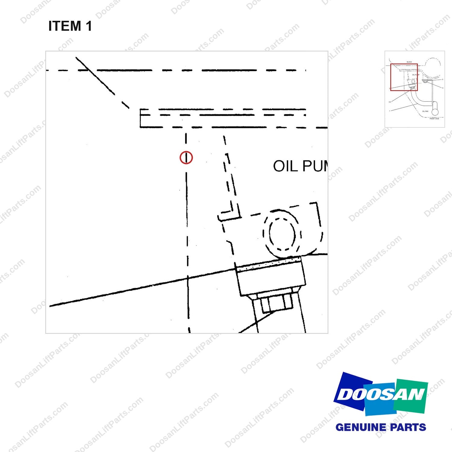 A251039 LINES GP-OIL - parts diagram, item 1 shown - genuine Doosan / Bobcat forklift part