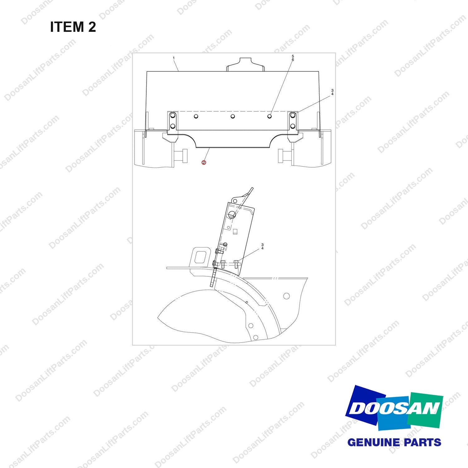 A271029 COWL GP-DISC - full parts diagram, item 2 marked - genuine Doosan / Bobcat forklift part
