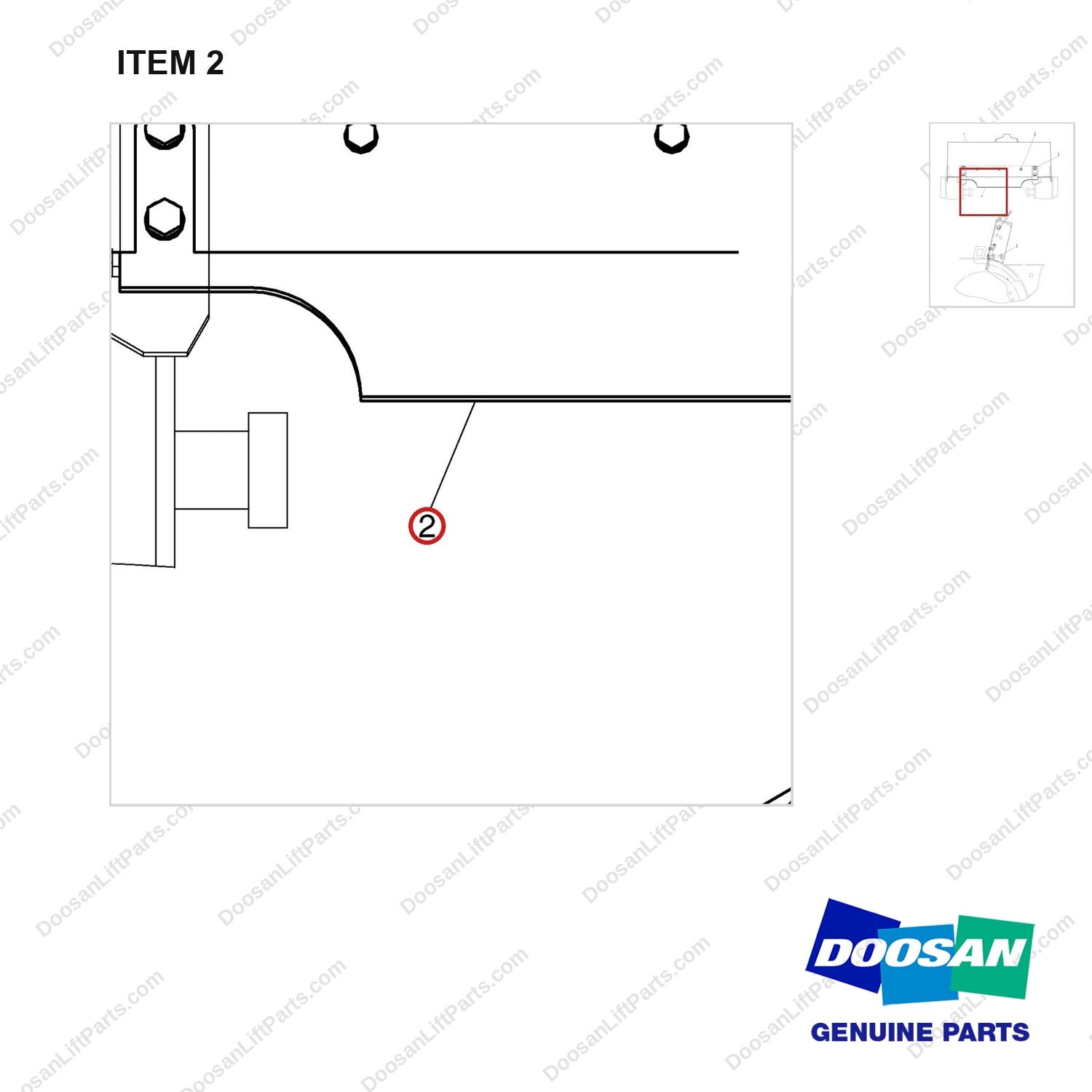 A271029 COWL GP-DISC - parts diagram, item 2 shown - genuine Doosan / Bobcat forklift part