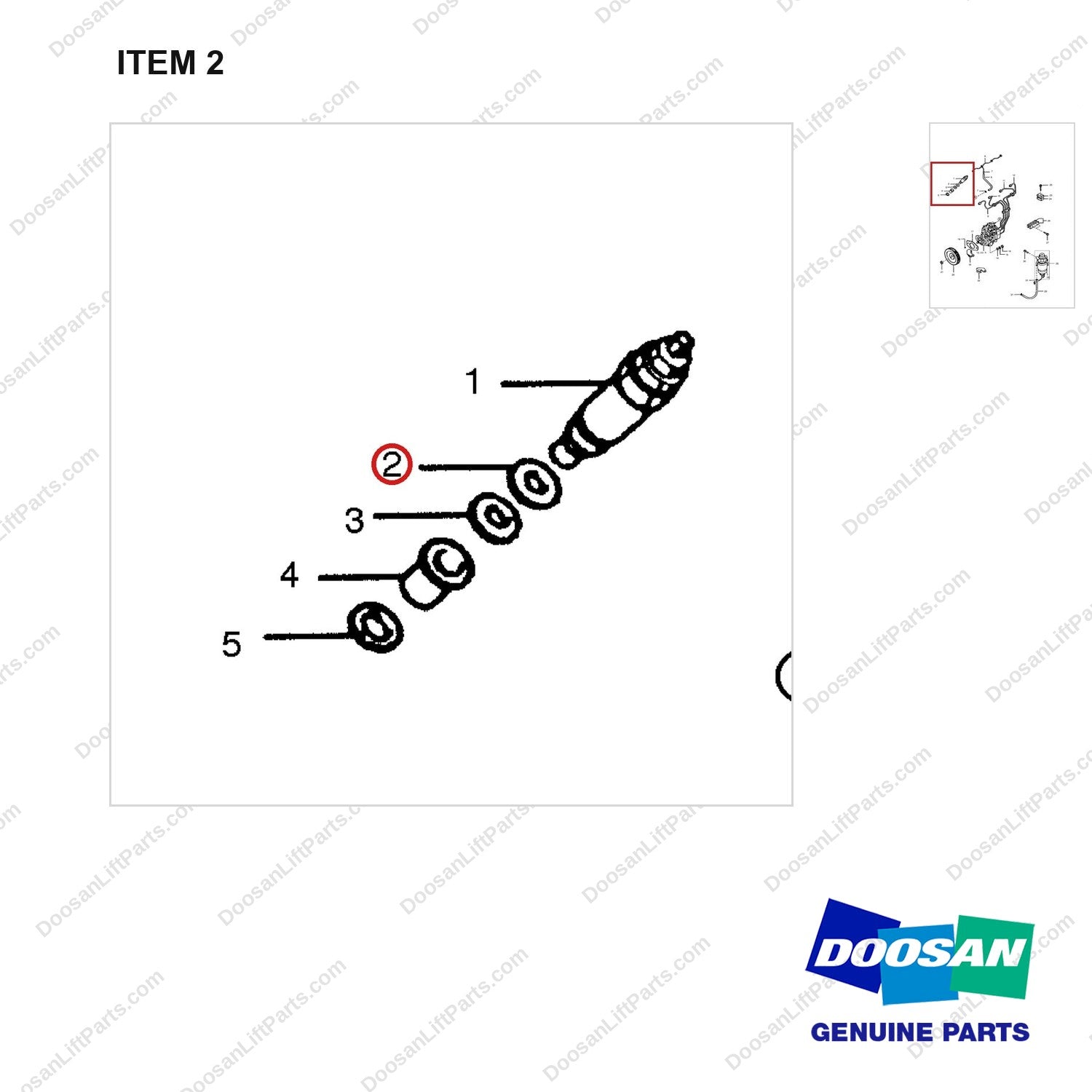 A273714 FUEL GP - parts diagram, item 2 shown - genuine Doosan / Bobcat forklift part