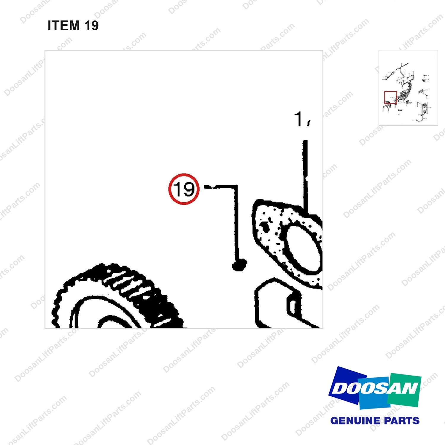 A273731 FUEL GP - parts diagram, item 19 shown - genuine Doosan / Bobcat forklift part