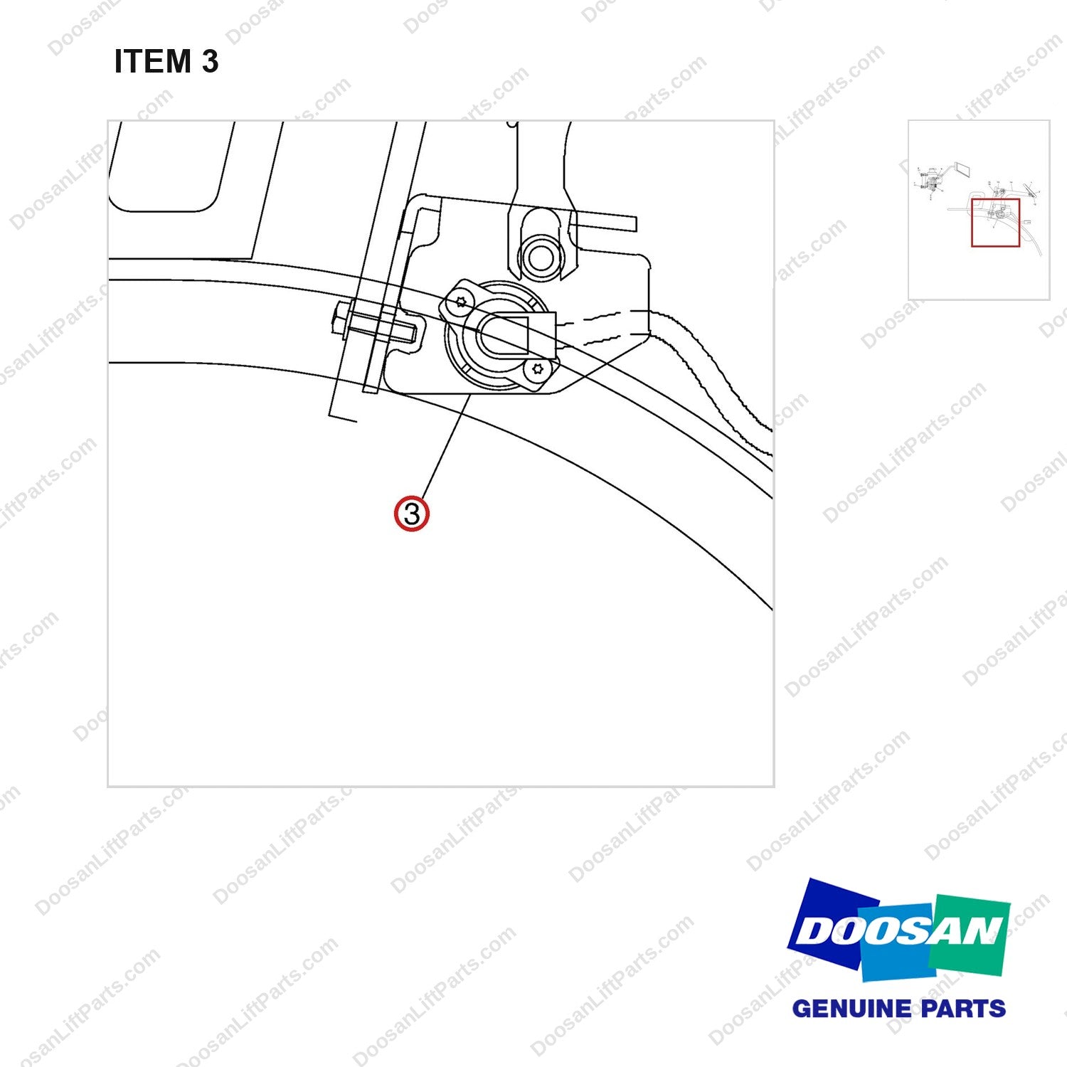 A321128 CONTROL GP-ACCEL - (LP, G420E) - parts diagram, item 3 shown - genuine Doosan / Bobcat forklift part