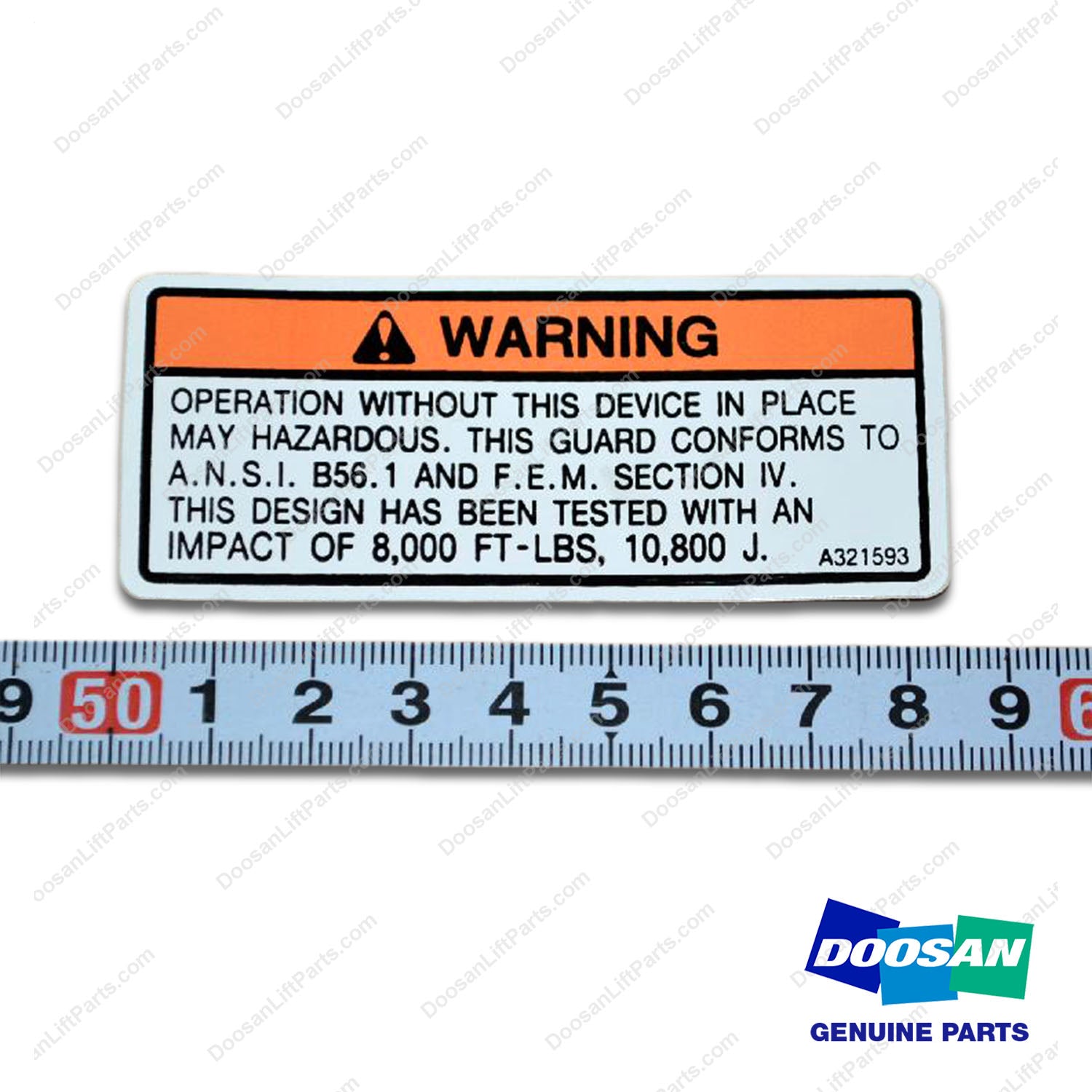 Film;overheadguard Warning - Doosan Forklift Part A321593