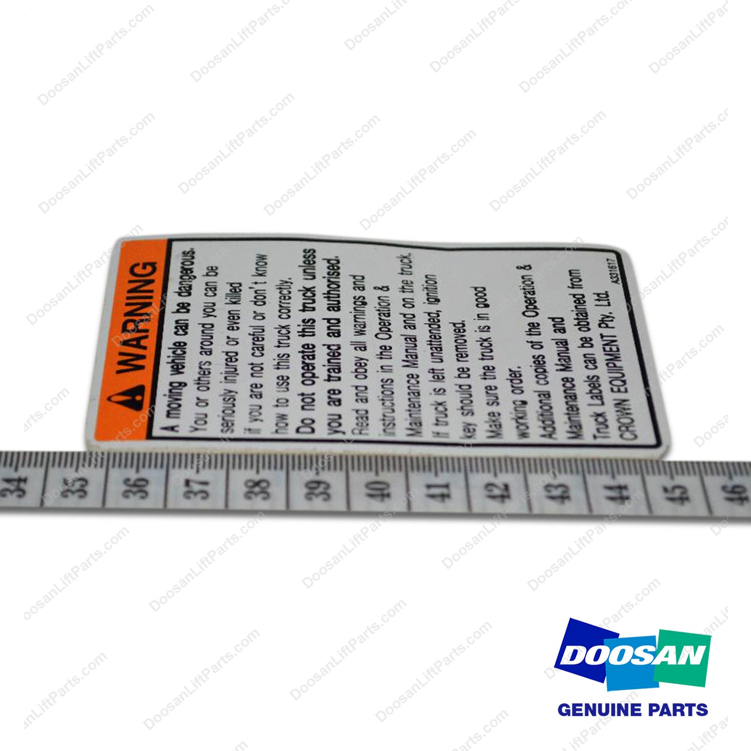 Film;warning-Crown - Doosan Forklift Part A331617