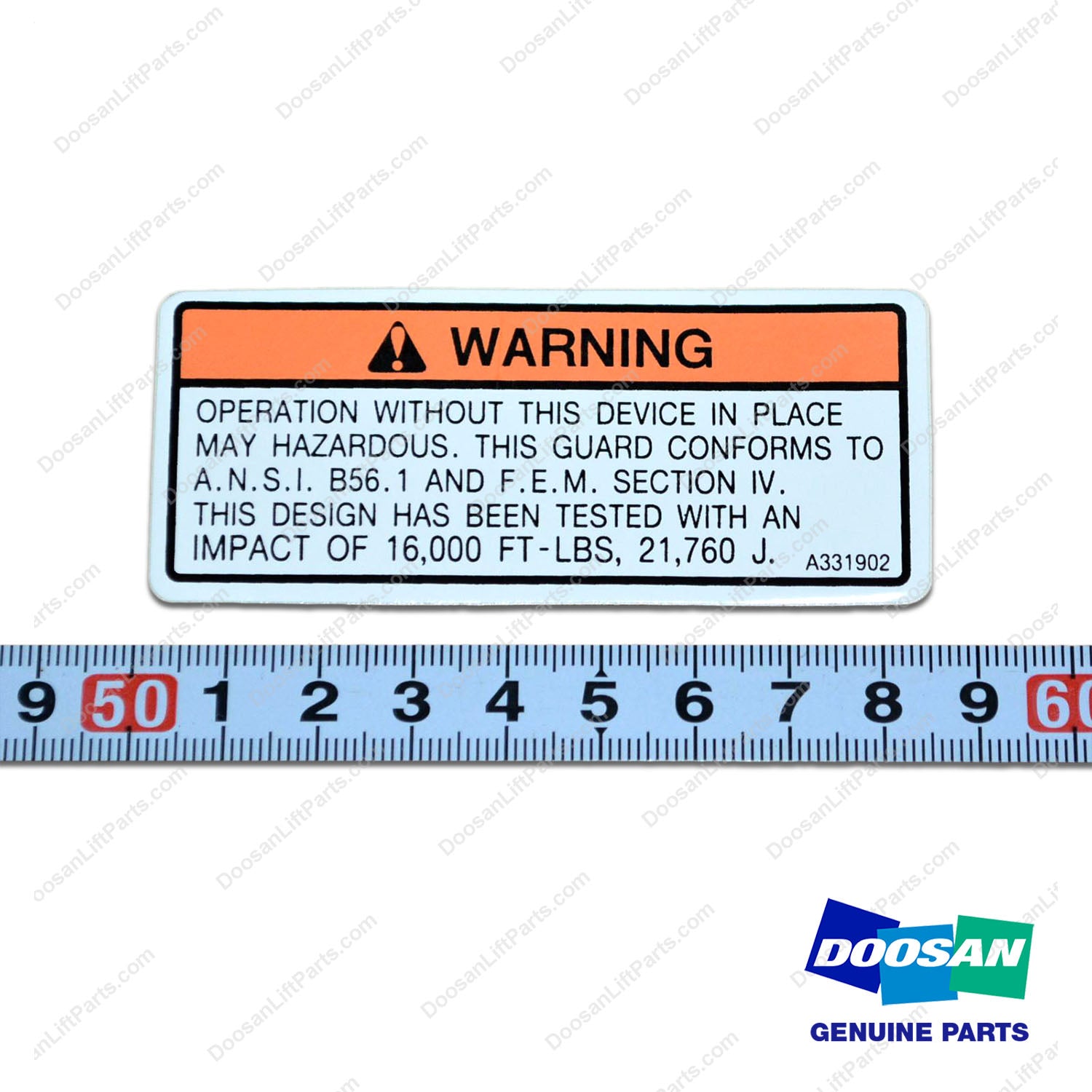 Film;ovhd Warning - Doosan Forklift Part A331902