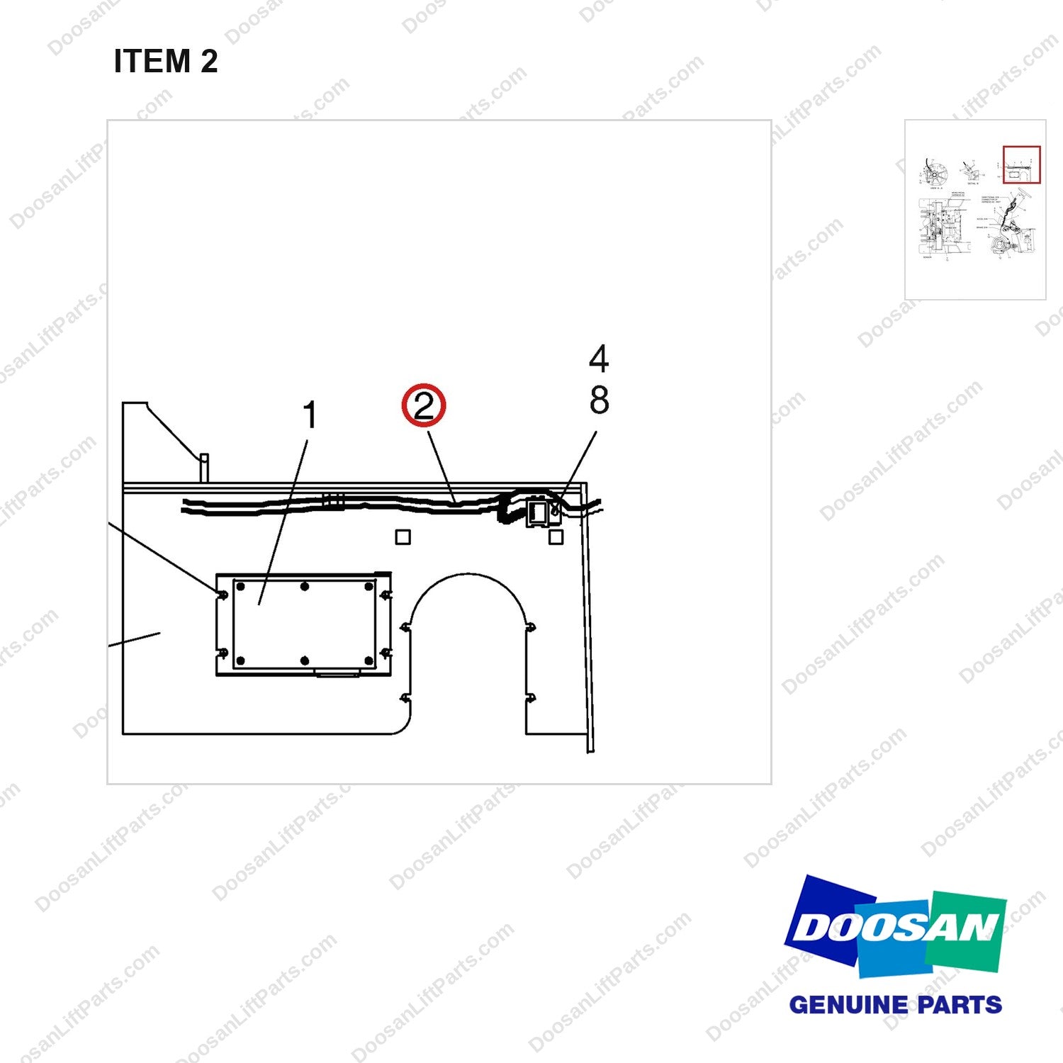 A334074 CHANGEOVER AR.-AUTOSHIFT CONTROLLER ,MONOPED - SINGLE(G424E) - parts diagram, item 2 shown - genuine Doosan / Bobcat forklift part