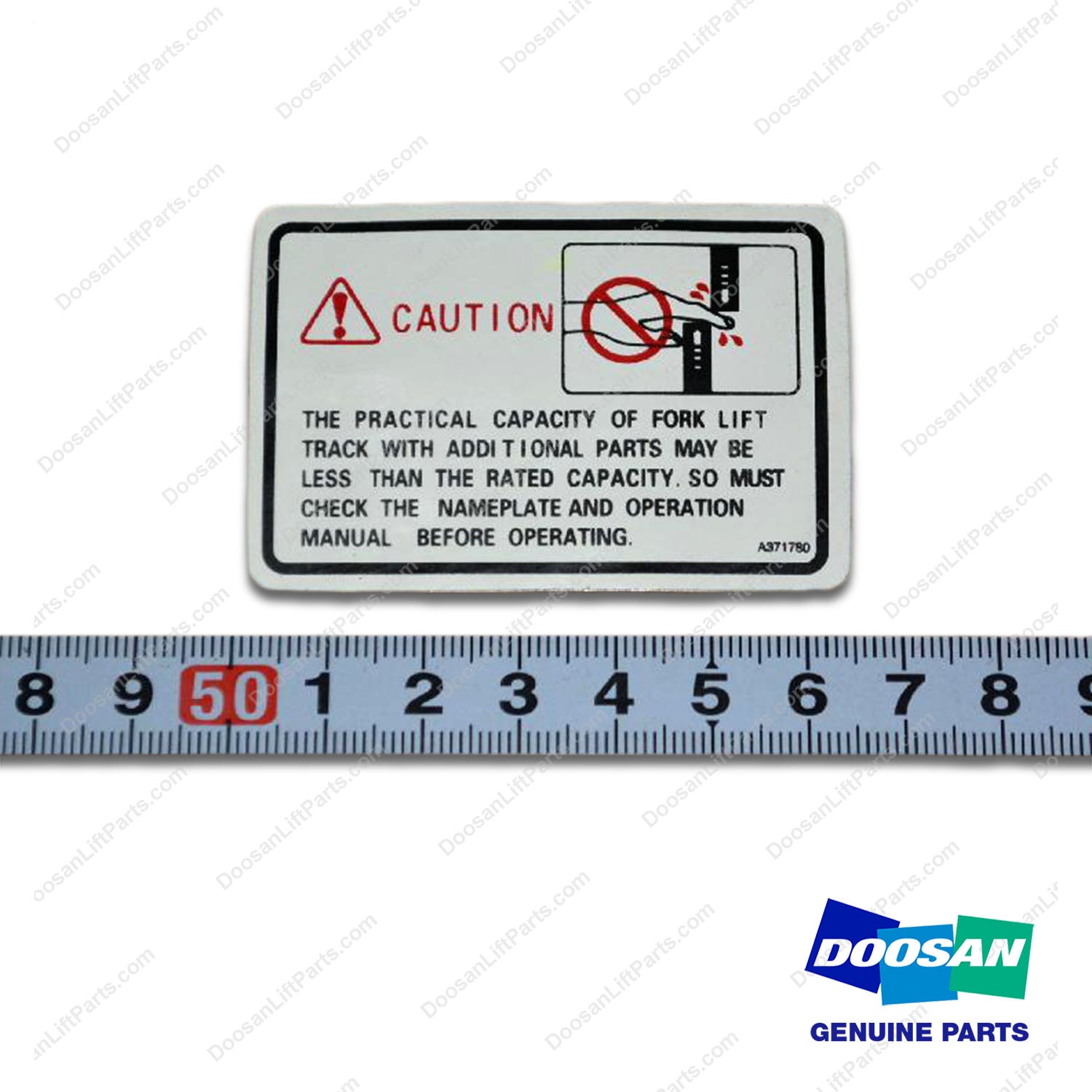 Film;attachment Warning - Doosan Forklift Part A371780