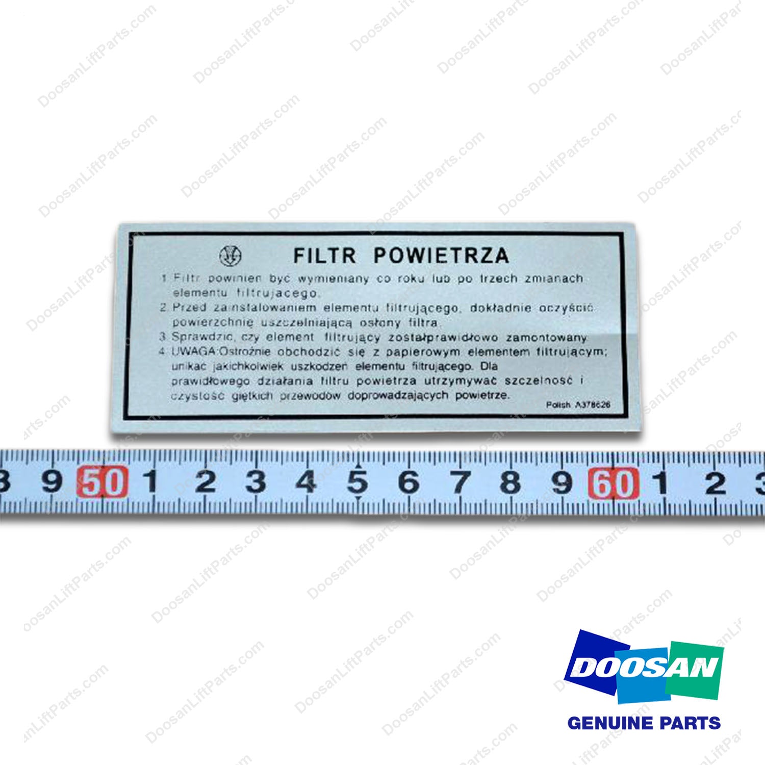 Film;air Cleaner - Doosan Forklift Part A378626