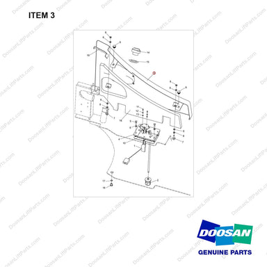 A381312 Cap Gp-Fuel - full parts diagram, item 3 marked - genuine Doosan / Bobcat forklift part
