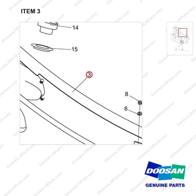 A381312 Cap Gp-Fuel - parts diagram, item 3 shown - genuine Doosan / Bobcat forklift part