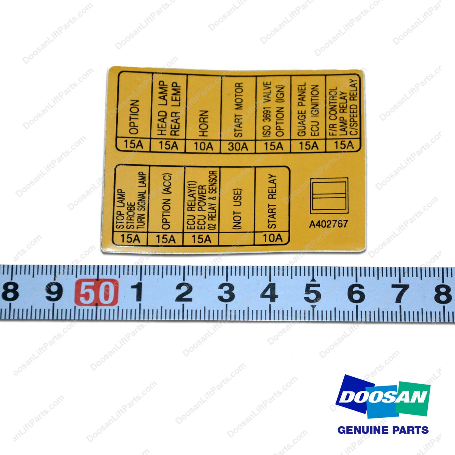 Film;lp Fuse - Doosan Forklift Part A402767